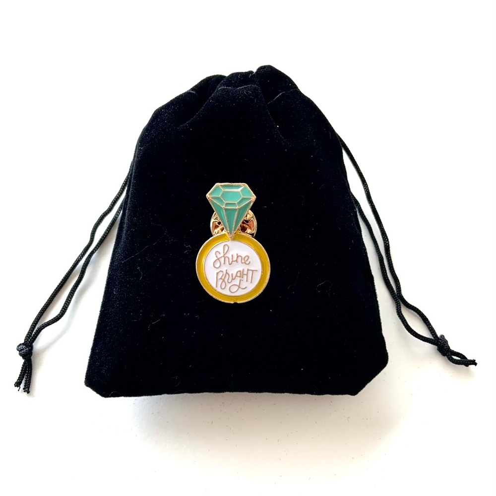 3/$10💎 “Shine Bright” Enamel Diamond Ring Pin for Gifts or Personal Use 🤩